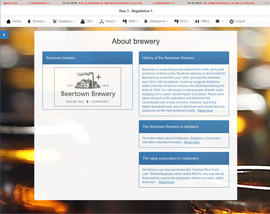 The Setting is the Beertown Brewery